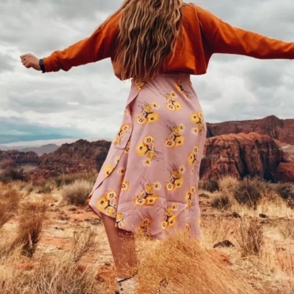 MADEWELL Floral Midi Skirt in Dutch Dandelions